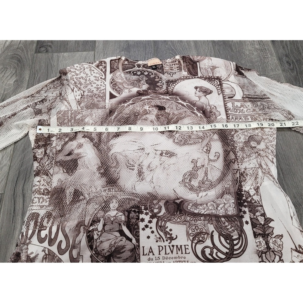 Women's Cubism 3/4 Sleeve Shirt Size XL Sarah Bernhardt - Picture 6 of 7